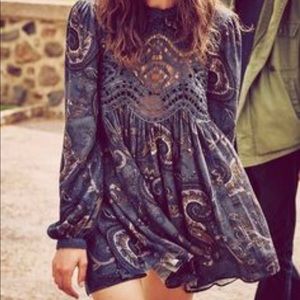 Free People Blue Patterned Tunic